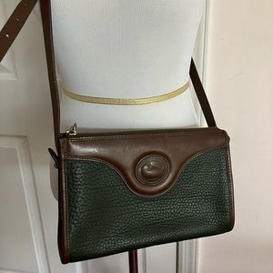 VINTAGE DOONEY & BURKE EXCELLENT condition crossbody  green & brown leather bag
